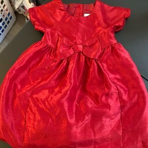Gymboree Red Bow Satin Holiday Christmas Dress, Size 3T